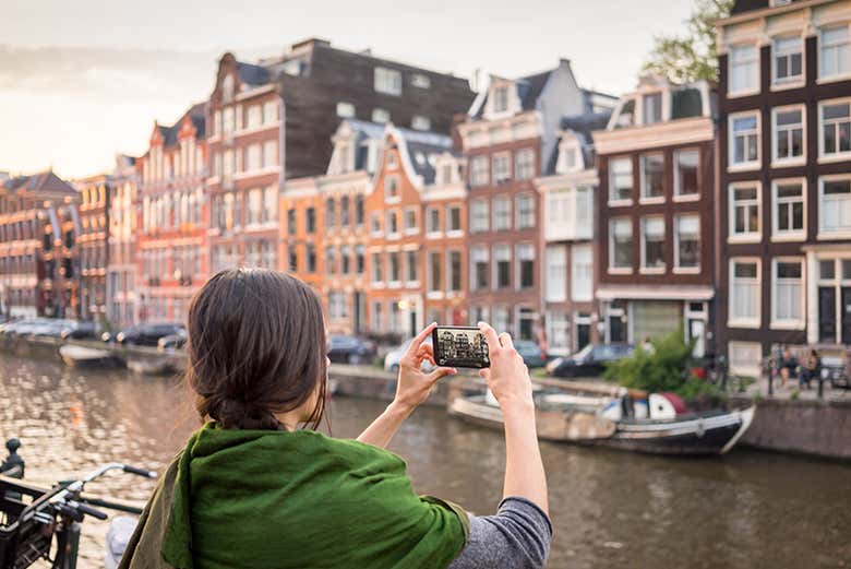 Disfrutando de la visita a Ámsterdam